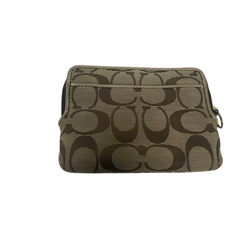 Coach Signature C Canvas Wristlet (missing strap) with Flower - Picture 5 of 11